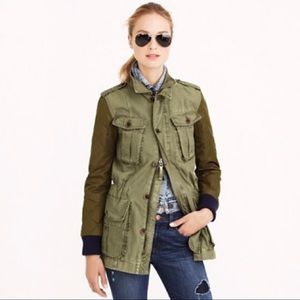 J.Crew | Quilted Sleeve Boyfriend Fatigue Utility Jacket Olive Green